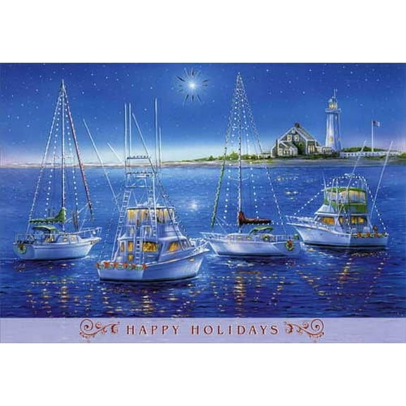 Red Farm Studios Sailboats and Yachts Box of 18 Nautical Christmas Cards