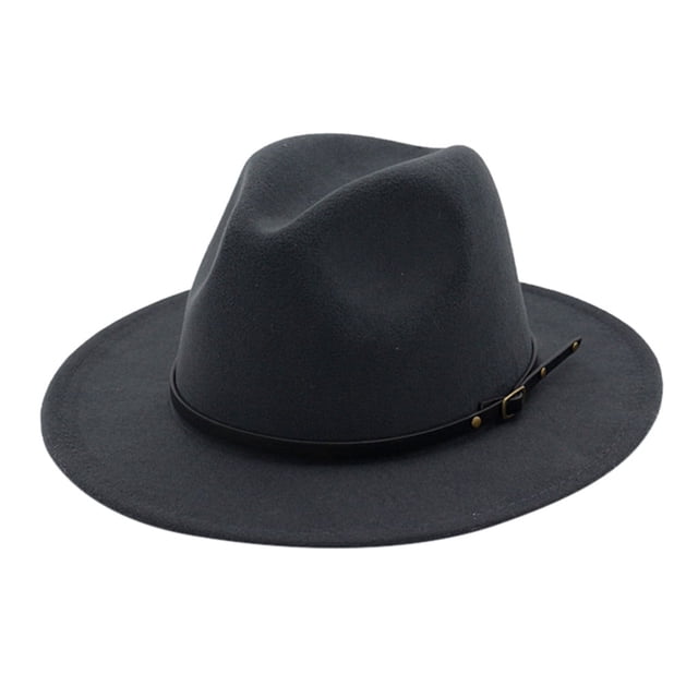 ¡Rebaja! Sombrero ancho vintage Fdelink para hombre y mujer con hebilla ajustable, estilo Outbacks (gris oscuro).