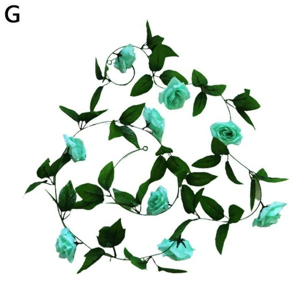 8Ft Artificial Rose Garland Silk Flower Vine Ivy Wedding Decor Garden 2023 I7B6