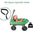 thumbnail image 5 of Garden Cart Yard Wagon Dump Cart on Wheels Outdoor Gardening Cart with Steel Frame Lawn Garden Dump Utility 300 lb Capacity 55L 10 Inch Pneumatic Tires, 5 of 8