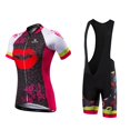 thumbnail image 4 of Maillot de Cyclisme Imprimé pour Femmes avec Short à Bavette, Motif Lèvres Rouges Ensemble de Vêtements de Vélo Respirant Séchage Rapide Tenues Ultraviolettes, 4 of 4