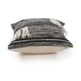 thumbnail image 3 of Ox Bay Faith 18" x 18" Black and Silver Metallic Stripes with Ivory Fringe Cotton Adult Decorative Throw Pillow, 3 of 7