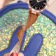 thumbnail image 5 of Reloj de cuarzo para mujer, unisex, con estrellas, punta pequeña, correa esmerilada y escala romana. Reloj de cuarzo., 5 of 5