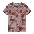 thumbnail image 5 of IYYVV Womens Casual Tops Fall Short Sleeve Loose Y2K Shirt Crew Neck Blouse Camouflage Print Tees Loose Fit Trendy Summer Clothes Purple Pink S, 5 of 5