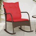 thumbnail image 1 of vidaXL Garden Rocking Chair with Cushions Brown Poly Rattan, 1 of 5