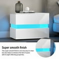 thumbnail image 5 of High Gloss Nightstands, Bedside Table with Control LED Backlight, 2 Drawers Storage, Black/White, 5 of 13