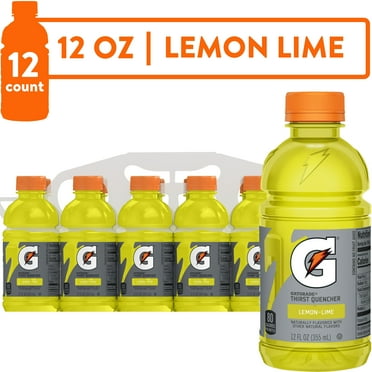 Gatorade Thirst Quencher, Lemon Lime Sports Drinks, 12 fl oz, 12 Count Bottles