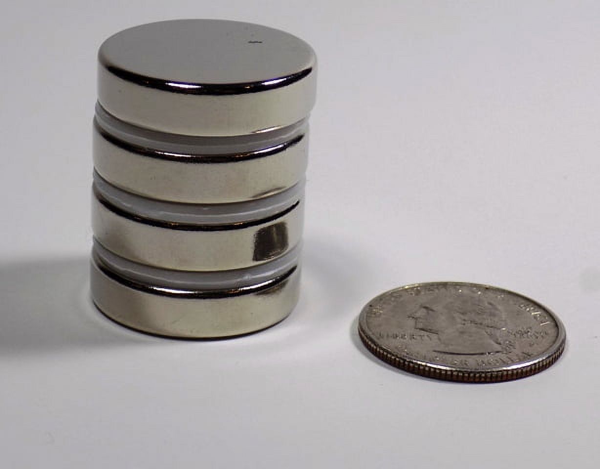 Neodymium Disc Magnets 1" x 1/4" N52 Set of 4