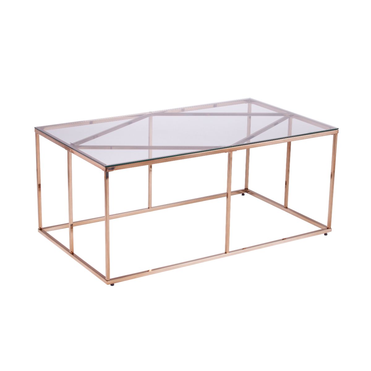 42" Gold and Black Contemporary Style Rectangular Glass Top Cocktail Table - image 4 of 4