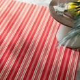 thumbnail image 3 of Ticking Stripe Red/Ivory Handwoven Indoor/Outdoor Rug, 6' x 9', 3 of 6