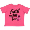 thumbnail image 3 of Inktastic Breast Cancer Awareness Faith over Fear with Pink Ribbon and Arrow Girls Toddler T-Shirt, 3 of 5