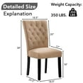 thumbnail image 2 of Foredo Velvet Dining Chairs, Modern Upholstered Dining Room Chair, Side Chairs with Button Tufting and Nailhead Trim for Kitchen Dining Room, Set of 2, Tan, 2 of 7