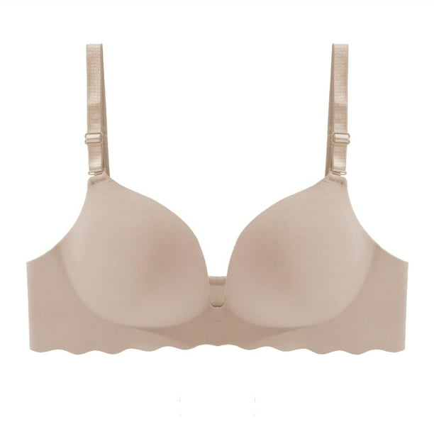 Sujetador sin costuras para mujer, ropa interior Sexy Push Up Bralette, lencería femenina inalámbrica, sujetadores con patrón de letras a la moda, tres cuartos (3/4 de copa) Tan Jianjun unisex