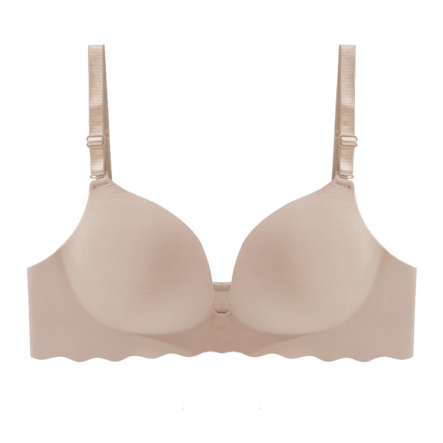 Sujetador sin costuras para mujer, ropa interior Sexy Push Up Bralette, lencería femenina inalámbrica, sujetadores con patrón de letras a la moda, tres cuartos (3/4 de copa) Tan Jianjun unisex