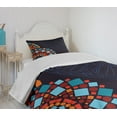thumbnail image 4 of Ambesonne Dark Blue Quilted Bedspread Set 2 Pcs, Geometric Mandalas, Twin Size, Multicolor, 4 of 6