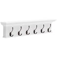 thumbnail image 2 of Home Wall Decorative Antique Brass Hardware 6 Hook Coat Rack - Classic White, 2 of 6