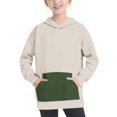 thumbnail image 6 of TFEOQRY Children girls and boys hoodei Crewneck Oversized Hooded Sweatshirt Kids Fashion Long Sleeve Pullover Tops Khaki, 6 of 8