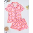 thumbnail image 3 of ATAIKU S-XXL Womens Pajamas Set Flowers Short Sleeve Button Down Sleepwear Top and Shorts 2 Piece Pjs Lounge Set, 3 of 9