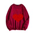 thumbnail image 4 of Xixinqiwan Women's Hoodies Valentine's Sweatshirt,Womens Heart Print Crewneck Heart Graphic Shirt Lightweight Comfortable Sweatshirt Long Sleeve Pullover Hoodless Sweater, 4 of 4