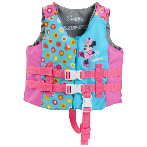 SwimWays Disney Minnie Mouse Life Jacket (Unisex), for Kids 33-55 lbs