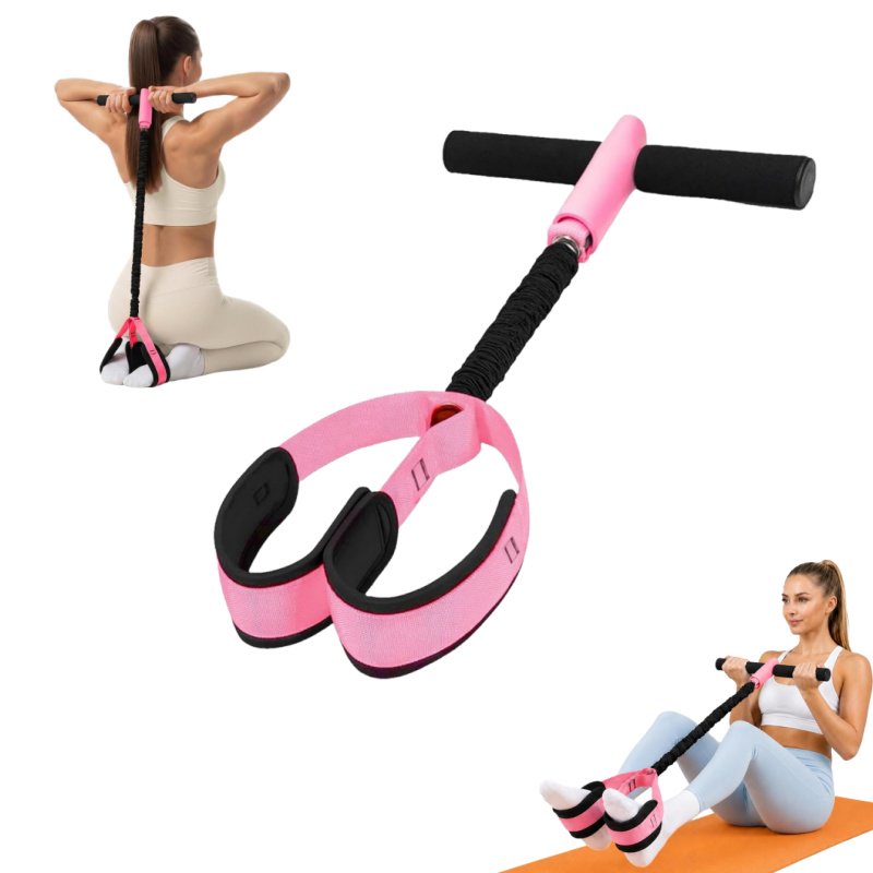 Upgraded Durable Pedal Resistance Band with Handle, Thickened Latex Tubes and Soft Foam Fabric Foot Pedal, Sit Up Exercise Equipment for Abdomen, Waist, Arm, Core/ABS, Leg, Physical Therapy