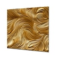 thumbnail image 2 of Designart "Golden feathers serenity IV In Gold"FeathersMetal Wall Art Gold Modern Living Room Wall Art, 2 of 6