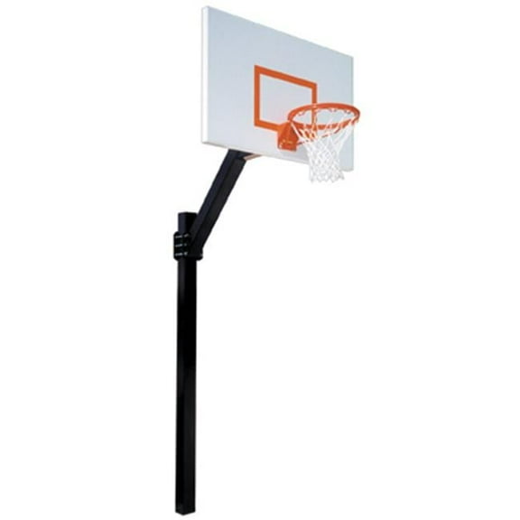 Legend Jr. Endura Steel-Aluminum In Ground Fixed Height Basketball System, Scarlet