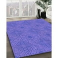 thumbnail image 3 of Ahgly Company Machine Washable Indoor Round Transitional Purple Mimosa Purple Area Rugs, 6' Round, 3 of 7