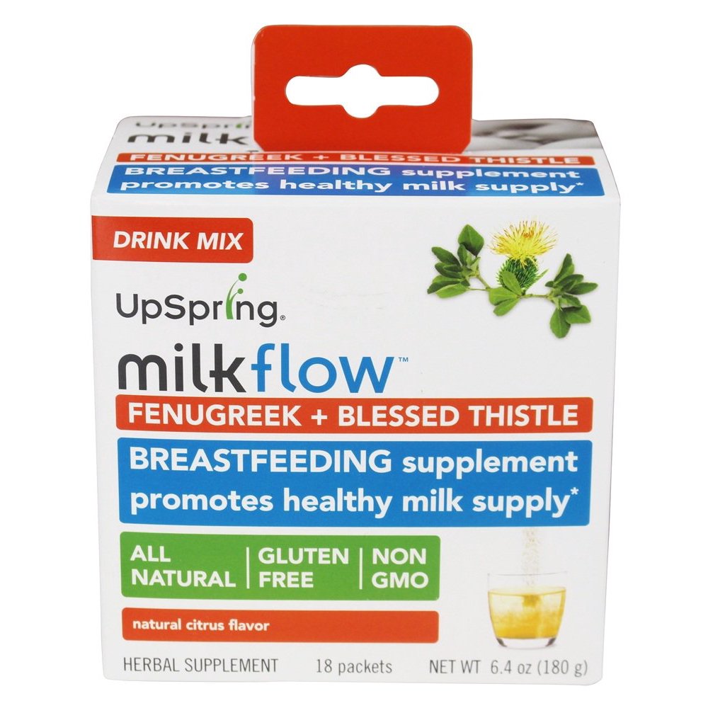 UpSpring Milkflow Breastfeeding Fenugreek & Blessed Thistle Drink Mix