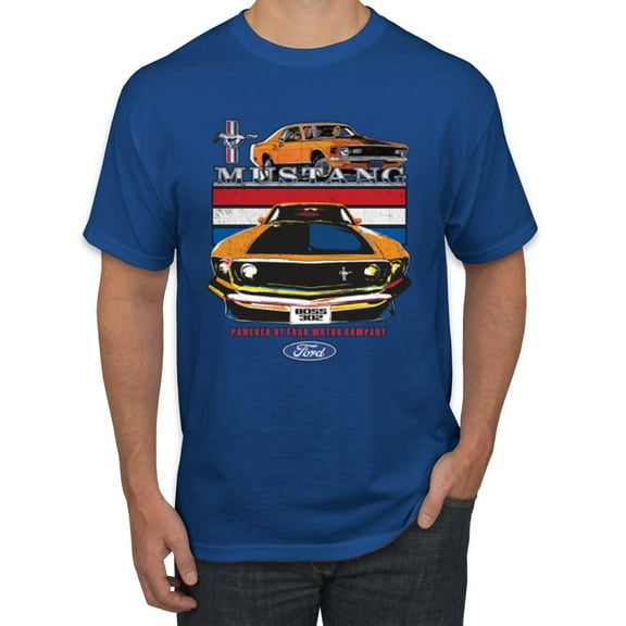 Wild Bobby, Mustang Ford Classics Cars and Trucks Men Graphic Tee, Royal, 4X-Large