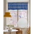 thumbnail image 4 of Blue Wooden Grain Kitchen Valances for Windows Farmhouse Linen Window Valance Curtain for Living Room Window Treatment Farmhouse Mottled Planks Country Valance Rod Pocket Topper Drape, 60 x 18 Inch, 4 of 6