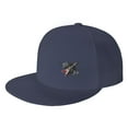 thumbnail image 1 of DouZhe Flat Brim Cap Snapback Hat, Guitare Rock Musique Imprime Casquette de Baseball Adulte Bleu Réglable, 1 of 6