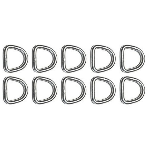 US STAINLESS 10 Pieces Stainless Steel 316 D Ring Welded 5mm x 25mm (3/16" x 1") Marine Grade Dee