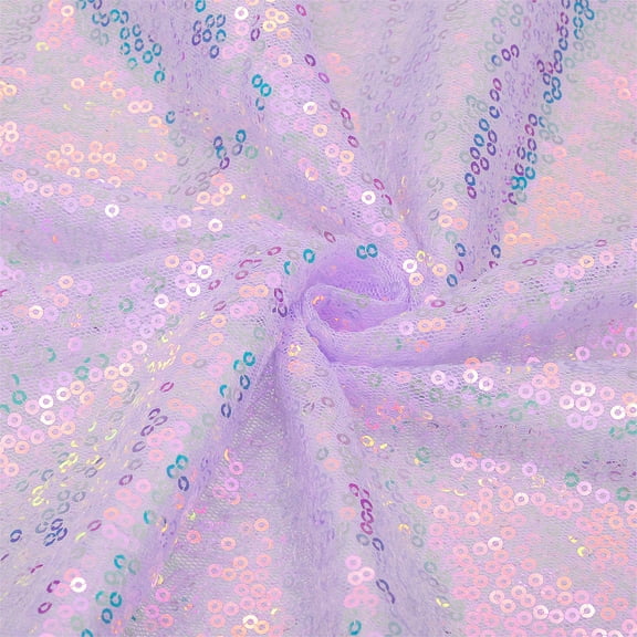 Iridescent Purple Sequin Fabric, by The Yard, 1 Yard Length 4.3ft Wide Sequin Velvet Fabric Shiny Sparkly Cloth for DIY Sewing, Dress, Backdrop, Tablecloth, Table Runner