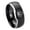 Black, variant on Tungsten Fleur De Lis 8mm Brushed Black Dome Polished Men Ring