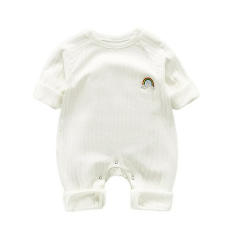 

Baby Boys Girls Outfits Solid Color Rainbow Keep Warm Romper Jumpsuit