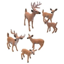 BESTSKY 6pcs White-Tailed Deer Figurines Ornaments Animal Figurines Collection Toy Home Office Decoration Craft Gift