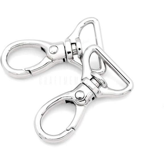 2pcs Oval Snap Hooks Heavy Duty Metal Push Gate Swivel Lobster Clasp Keychain Clip Purse Making Accessories SC09 (3/4 Inch, Silver)