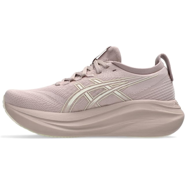 Zapatilla para correr ASICS Gel-Nimbus 27 para mujer, talla 11, color hueso/betún