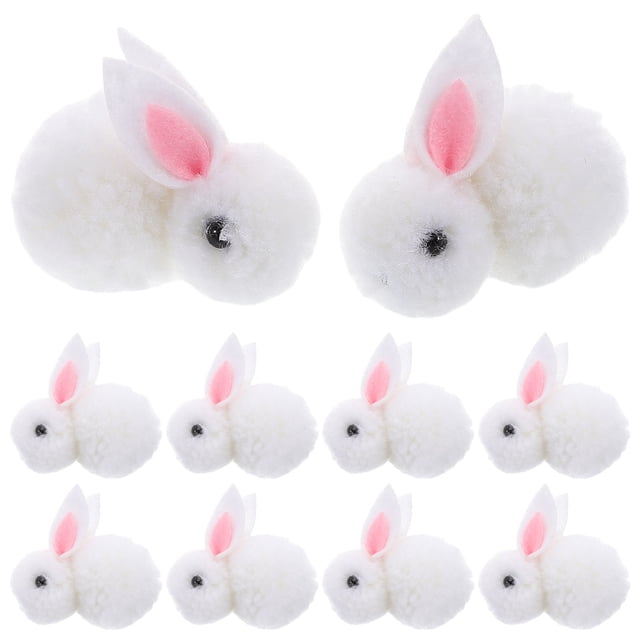 LOLIPPYY 20Pcs Simulation Rabbit White Plush Animal Figurines Craft Enthusiasts with Cute 3D Design