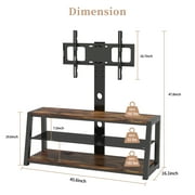 Modern TV Stand for TVs up to 32-65 inch, Universal Swivel Floor TV Stand with Storage, Height Adjustable Entertainment Center Stand, Mounted TV Table Media Console, Holds up to 110 lbs, D4637