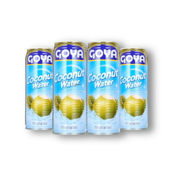 GOYA Coconut Water with Pulp, 17.6 fl oz (4 PACK)