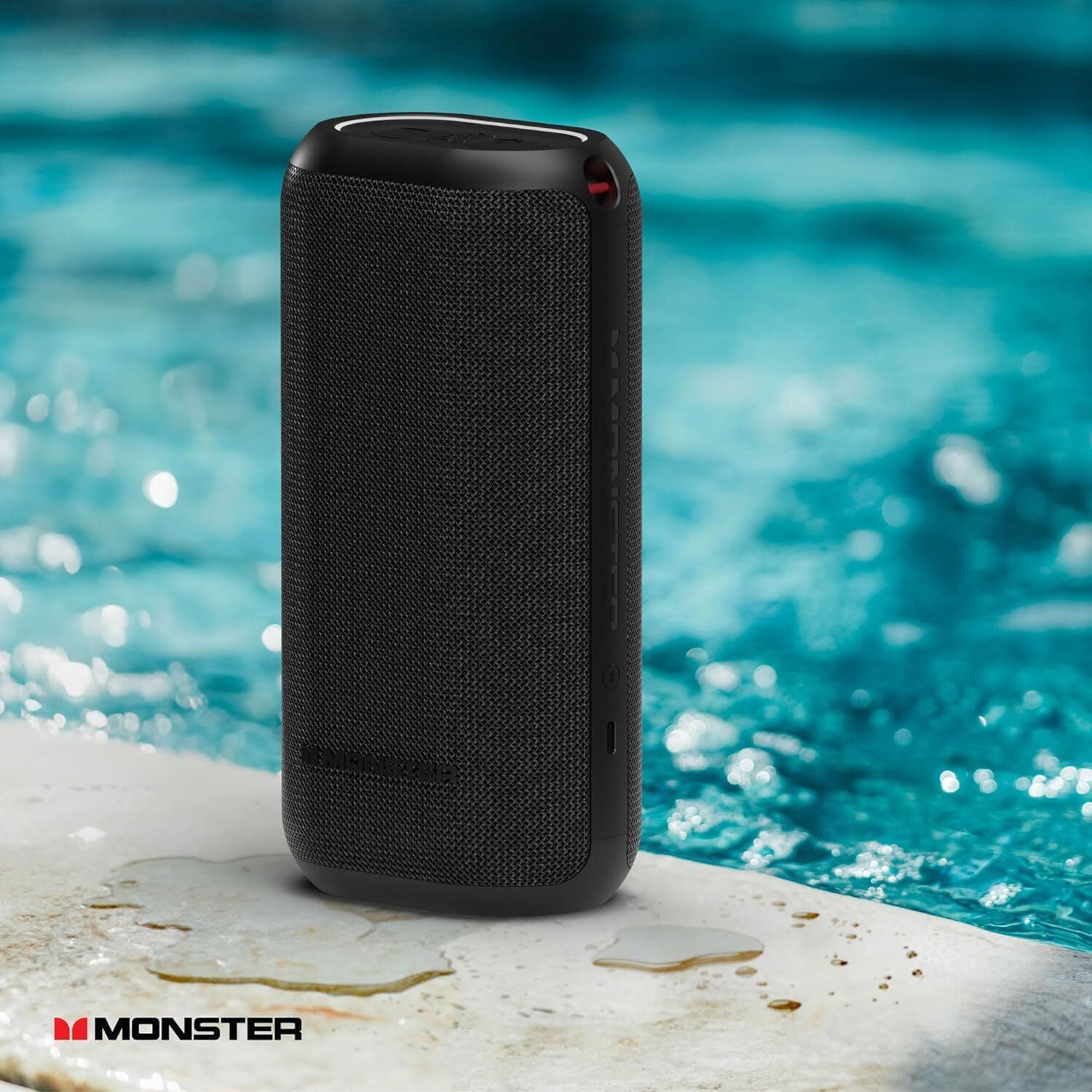 Monster DNA Max Portable Bluetooth Speaker, 360° Bass Sound, 10W Qi Charging Pad, IP67 Waterproof, Indoor & Outdoor