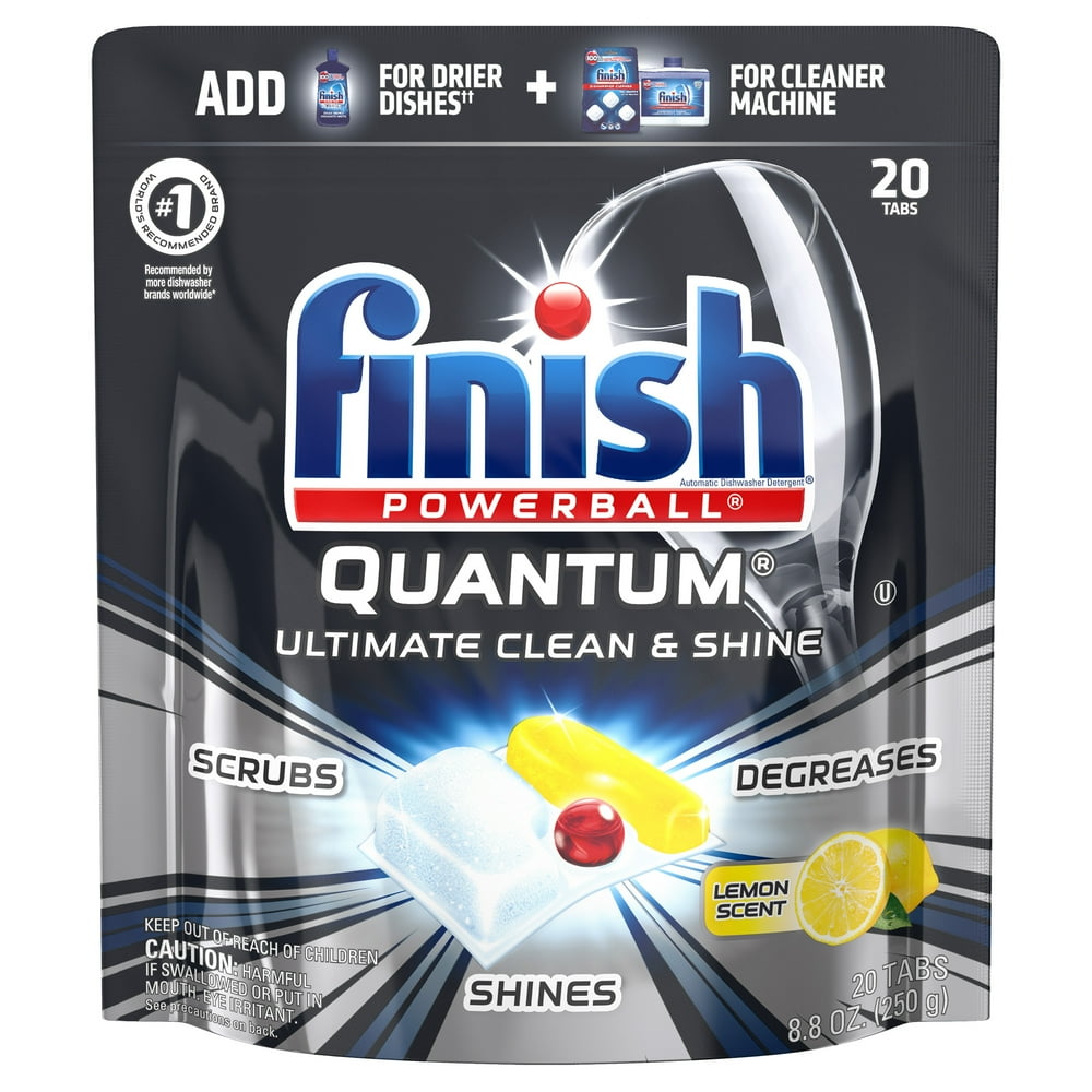 Finish Quantum Powerball, 20ct, UltraDegreaser with Lemon, Dishwasher