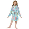 thumbnail image 6 of FORMRS Kids Bathrobe Unisex Hooded Robe Toddler Pajamas Sleepwear, Size 4-6T, Pink Beach Toys Pattern, 6 of 7