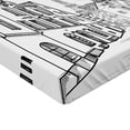 thumbnail image 2 of Ambesonne Eiffel Tower Fitted Sheet, Paris Street Art, Twin XL Size, Black White, 2 of 3