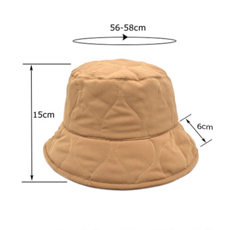 Veki Womens Solid Color Thickened Pot Cap Fall Winter Warm Thermal  Windproof Bucket Fisherman Hat For Bucket Hat Waterproof 