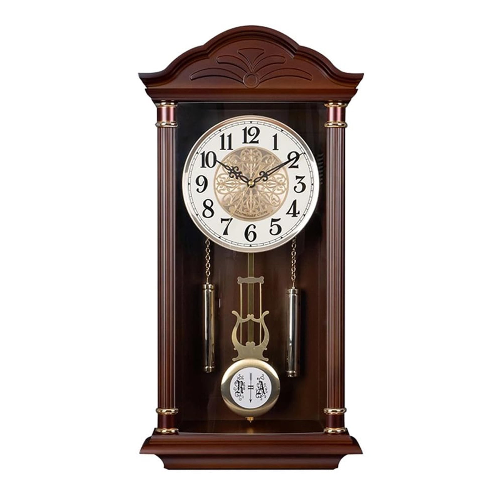 Retro Wall Clock Silent Pendulum Grandfather Clock Quartz Decorative 22.8inch High Traditional Design Birthday Gift Timepiece