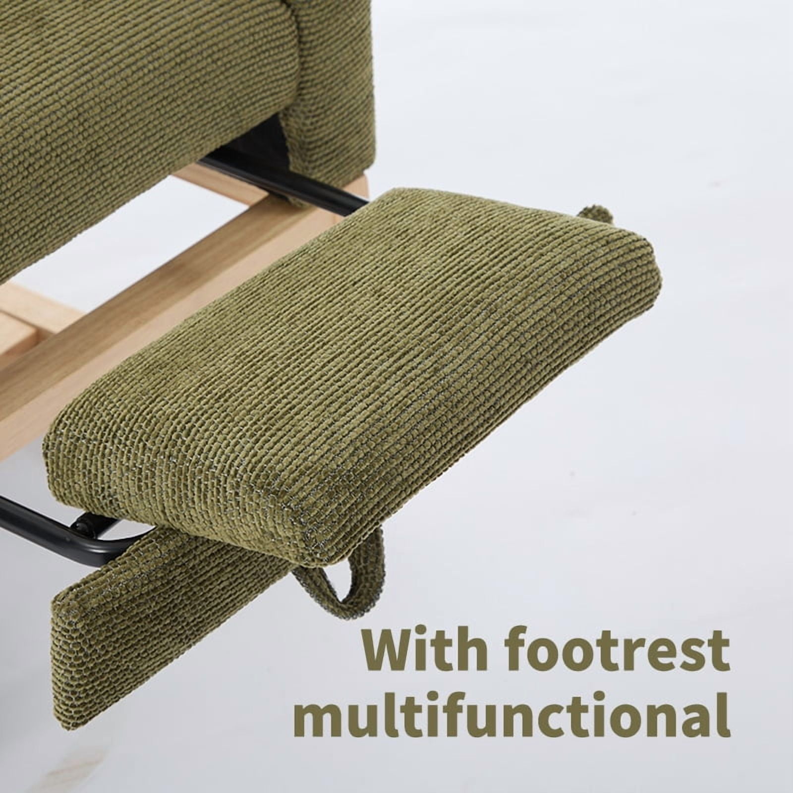 New Rocking Chair with Footrest for Nursery, Modern PU Upholstered Glider Accent Armchair with High Backrest, Padded Seat, and Side Pocket – Ideal for Living Room, Bedroom