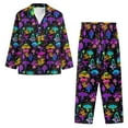 thumbnail image 6 of FOR U DESIGNS Hippie Mushroom Womens 2 Piece Button Up Pajama Sets Button Down Nightwear Size XS Sleepwear Long Sleeve Pants and V-neck Tops for Women Winter, 6 of 7